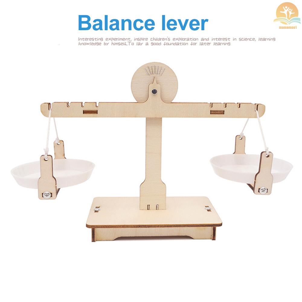 DIY Balance Scale Lever Wooden Weighing Scale Science Math Teaching Scale Early Educational Balancing Toy for Students Kids