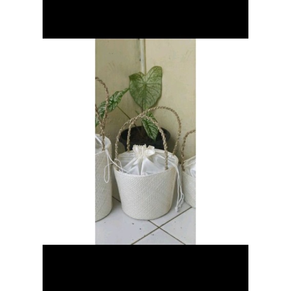 TAS BAKUL anyaman pandan Tinggi 15cm Tas Hampers souvenir toples isi 2