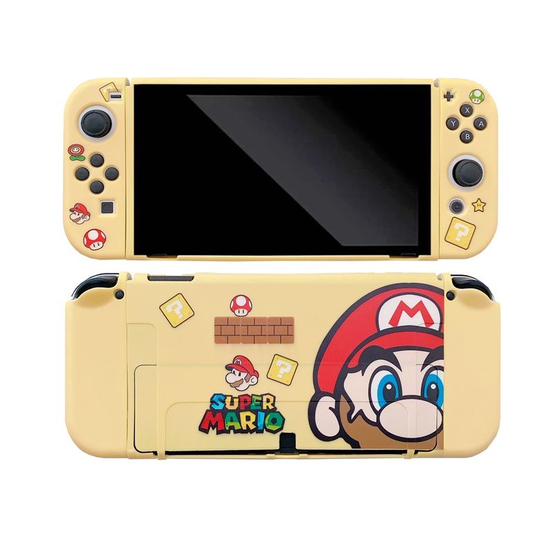 Case Nintendo Switch OLED v2 v1 Casing Mario Bros Super Pokemon Squirtle Psyduck Softcase Soft