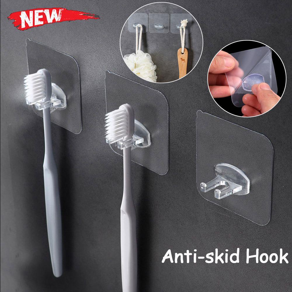 Chookyy Tempat Sikat Gigi Plastik Aksesoris Kamar Mandi Plug Seamless Adhesive Hook