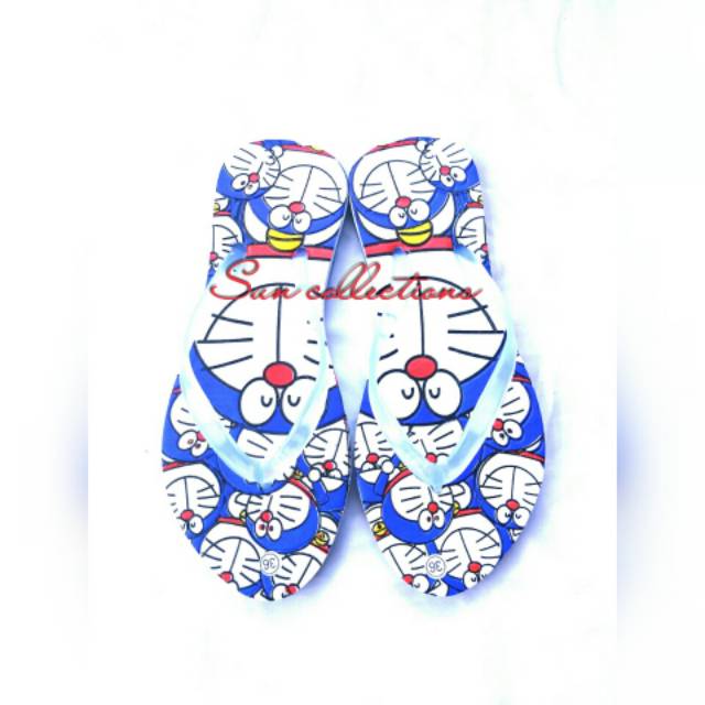 Sandal Jepit jelly Doraemon Embos 12 psg