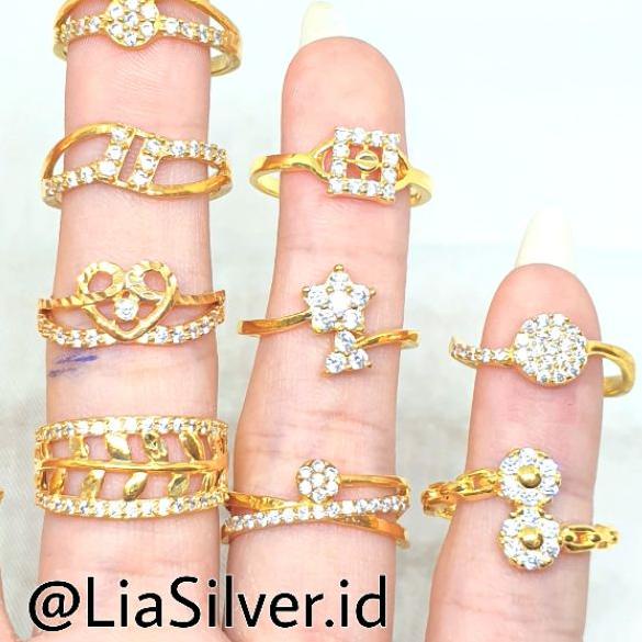 ➮ Cincin SILVER 925 - Perak Lapis Emas Kuning ♪