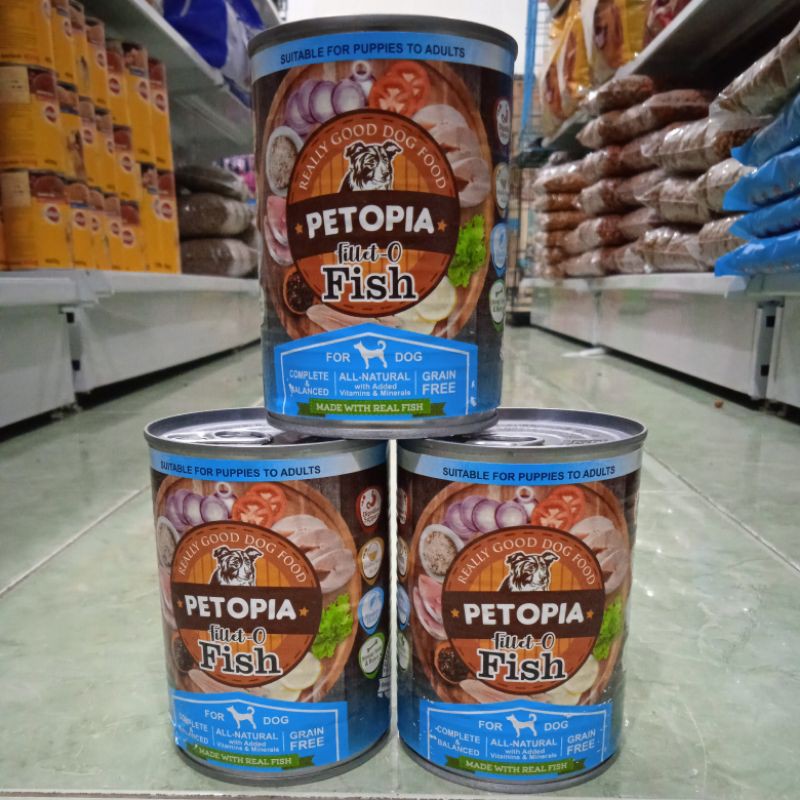 makanan kaleng Anjing Petopia Fillet Fish 380g