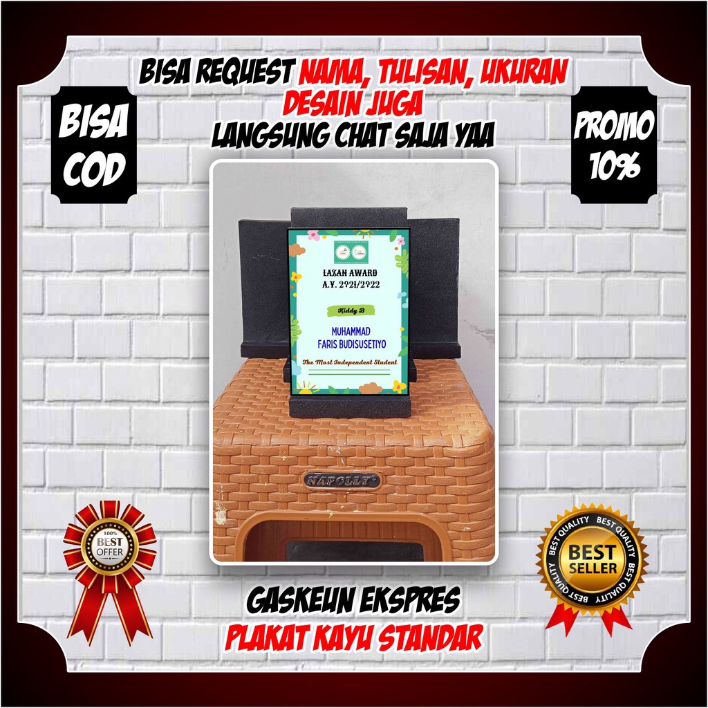 Plakat Wisuda TK Piala Wisuda Anak TK Plakat Kenang Kenangan Plakat Penghargaan Vandel Plakat Kayu