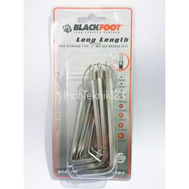 Kunci L set Panjang 8pcs BLACKFOOT