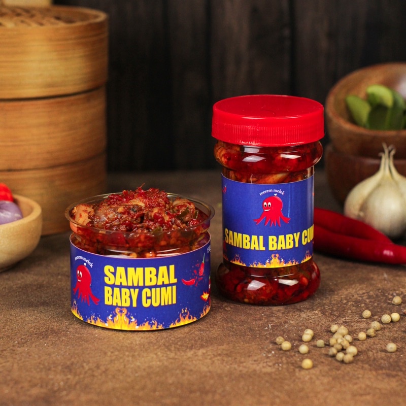 

Sambal baby cumi 150 ml/Sambel Beby cumi/sambel pedas/sambal tahan lama/sambal cumi/sambel cumi asli