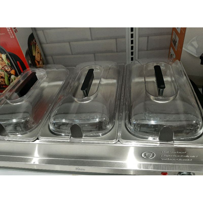 kris buffet server wadah kompor penghangat makanan food warmer 3 tray