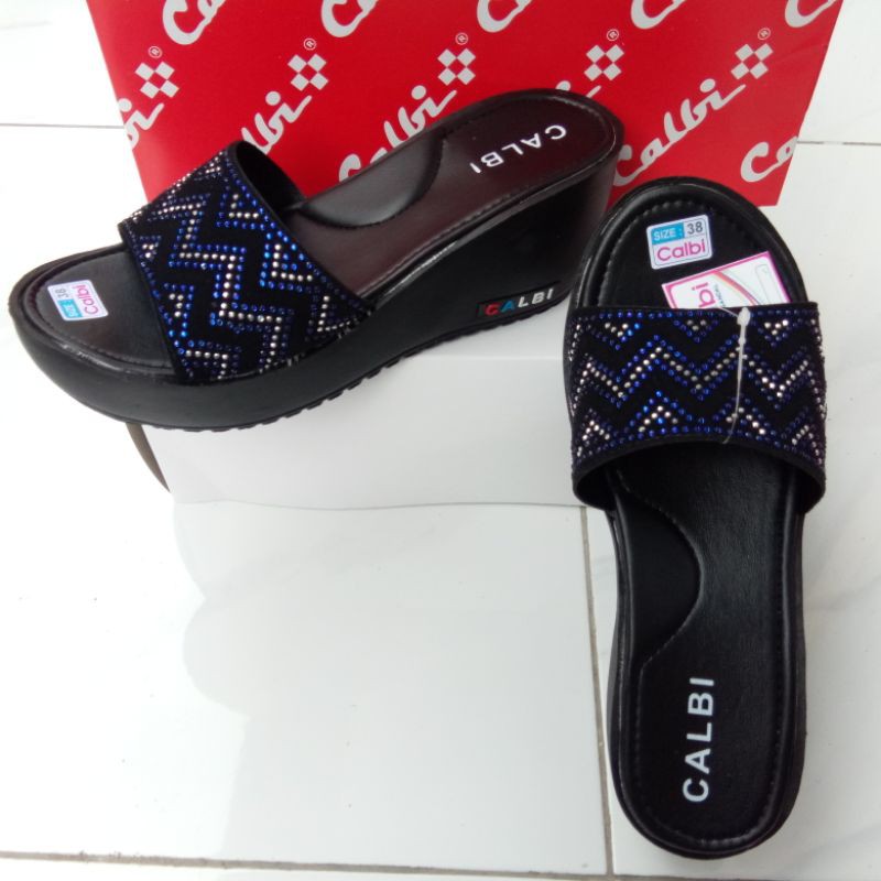 Sandal Wanita Wedges Selop Calbi ZigZag