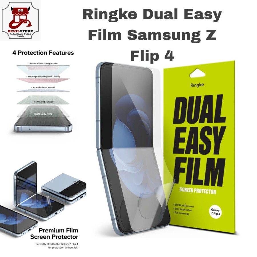 Ringke Dual Easy 2 Pcs Screen Protector Film Samsung Z Flip 4 Original