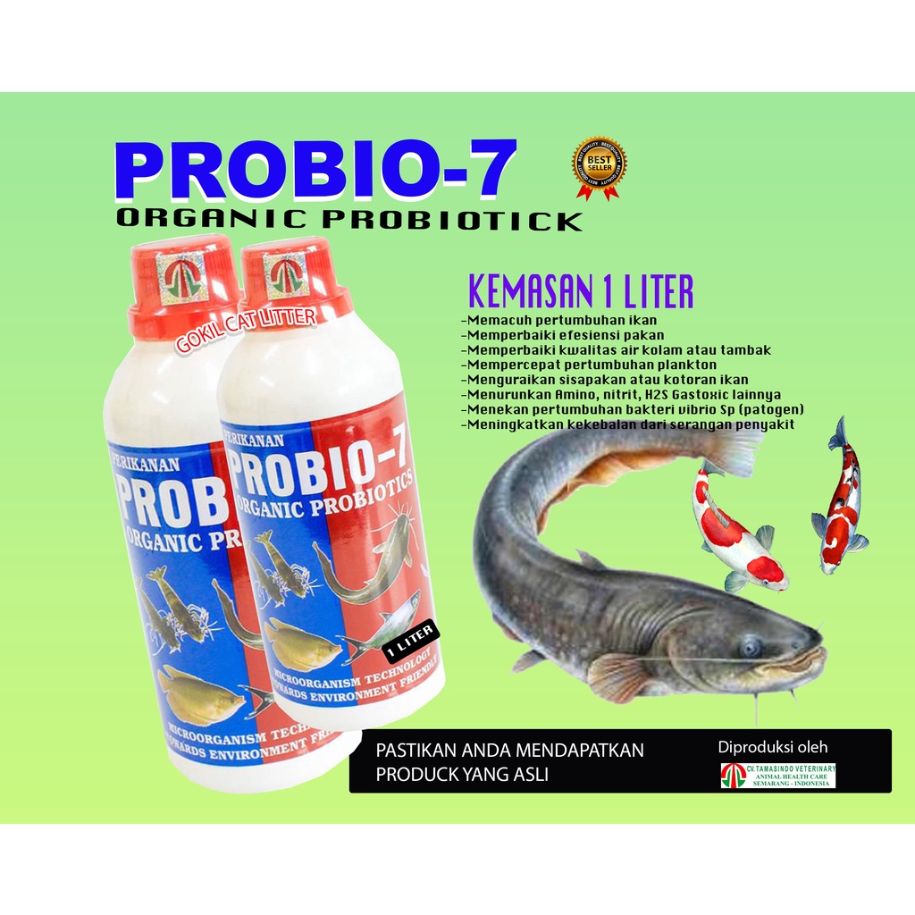 1LITER-PROBIO IKAN-Tamasindo Organic Probiotics Ikan-VITAMIN PENGGMUK IKAN-PENAMBAH NAFSU MAKAN IKAN