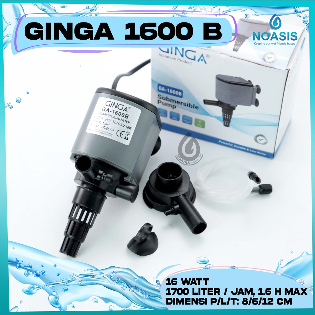 POMPA AIR CELUP AQUARIUM GINGA GA 1600 B GA-1600B LOW WATT /WAT RENDAH