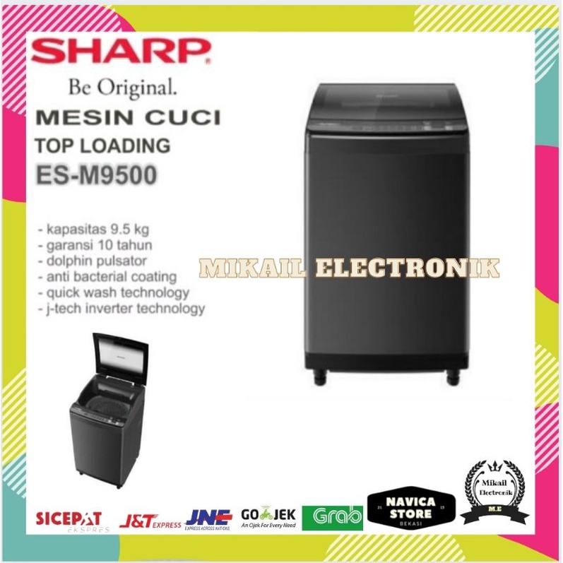 MESIN CUCI TOP LOADING SHARP BUKAAN ATAS. ES-M9500 9.5 KG 1 TABUNG INVERTER