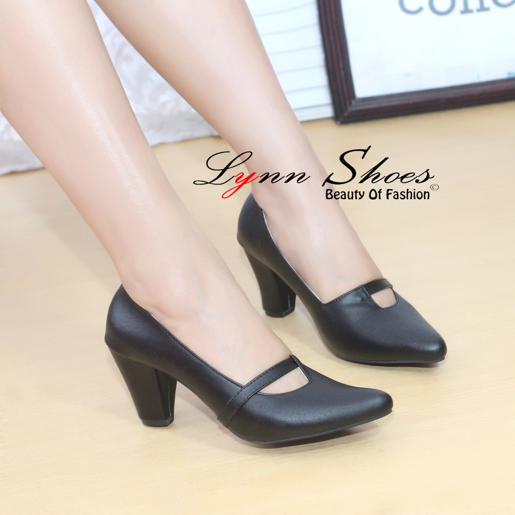 Lynn Phantofel Sepatu Kerja Hak 7cm PH7C - Cream / Coklat / Hitam