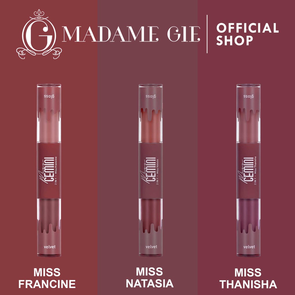 Madame Gie Miss Gemini 2 in 1 Gloss n Velvet - Make Up Lipstick