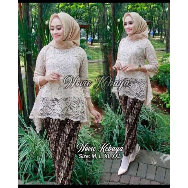 KEBAYA BRUKAT / BAJU KEBAYA / KEBAYA MODERN/ KEBAYA HITAM / BROKAT HITAM-SET COKSU