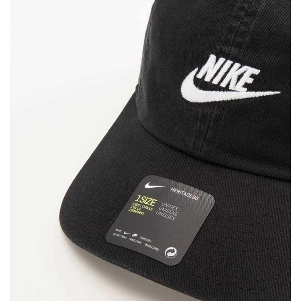 Original Topi NIKE Unisex Sportswear H86 Futura Washed Cap 913011-010