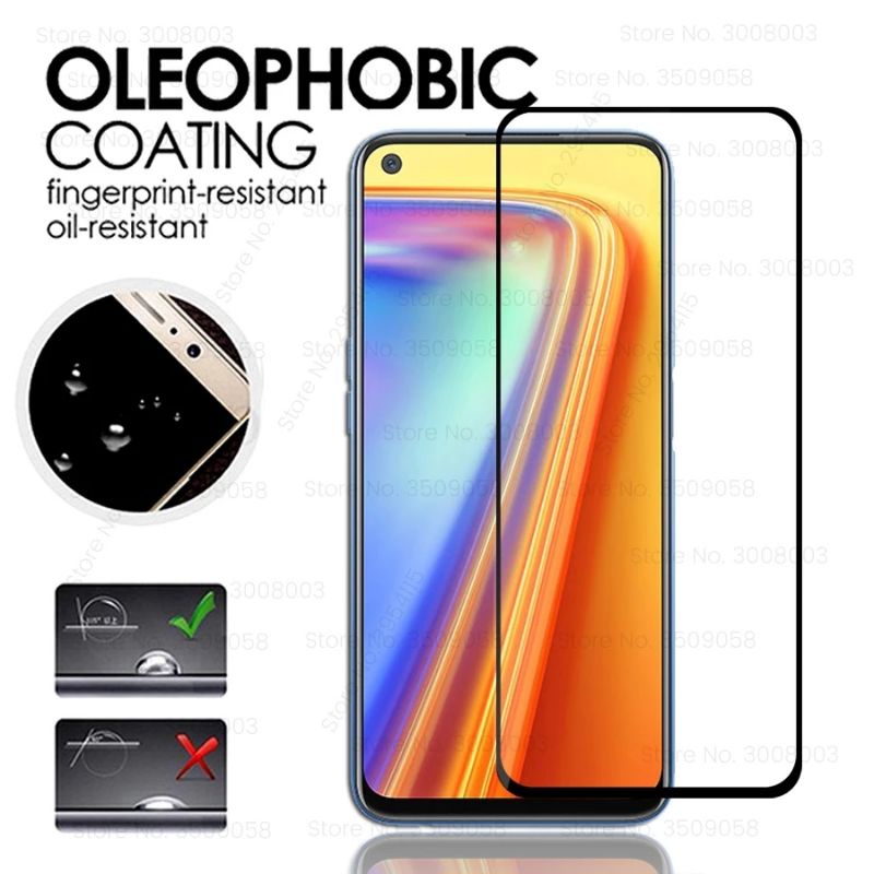 3IN1 TEMPERED GLASS LAYAR KAMERA SKIN CARBON REALME 7 TG ANTI GORES REALMI 7 FULL SCREEN PROTECTOR