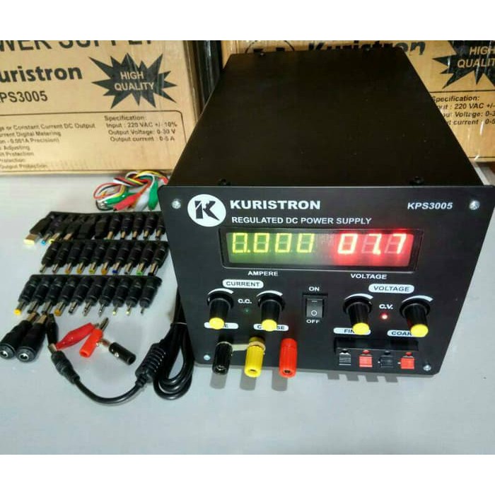 Dc power supply digital Kuristron 4 digit Ampere 0-5 ampere 0-3 volt