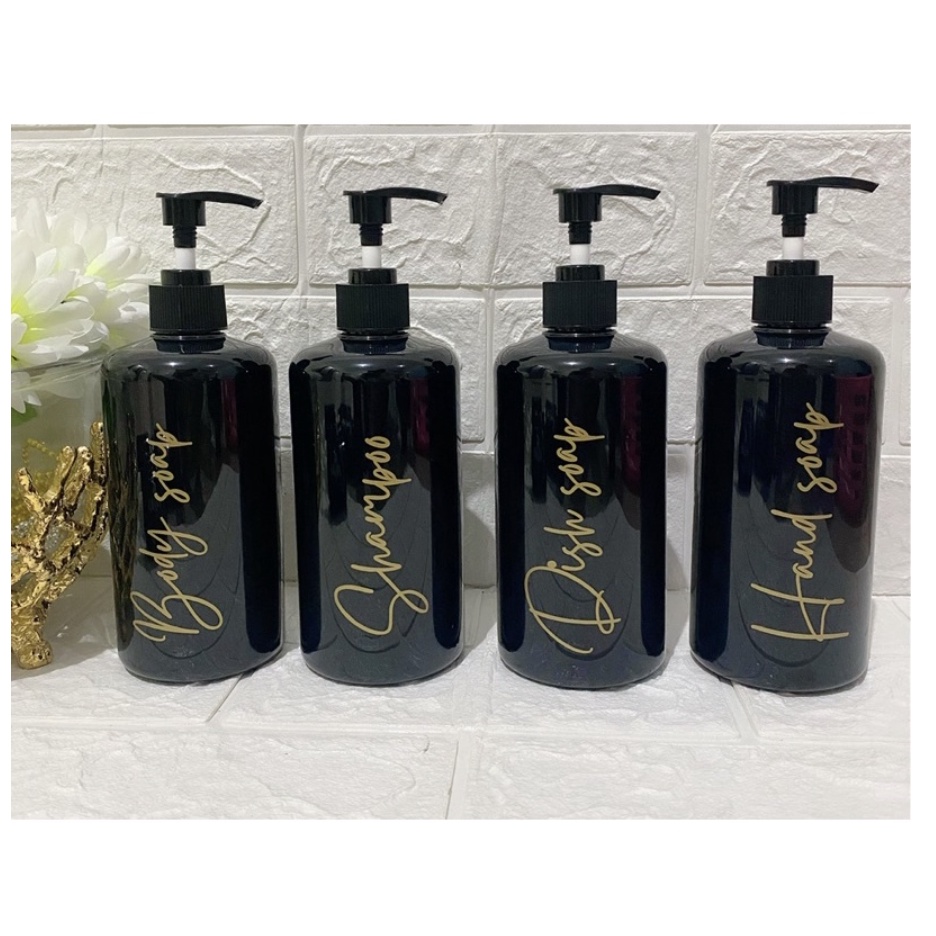 【GOGOMART】Botol Shampoo Sabun Refill / Wadah Isi Ulang Sabun Cair / Botol Pump Glossy Aesthetic - 500ml