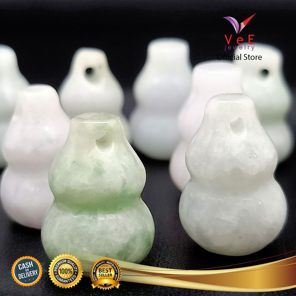 Liontin Batu Giok Burma Hijau Asli Model Kendi - VeE Liontin Kesehatan Anti Virus