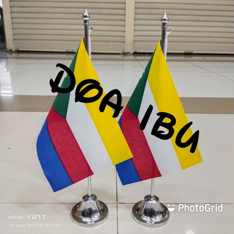 

best seller tiang stenlis meja+bendera COMORO ready stock