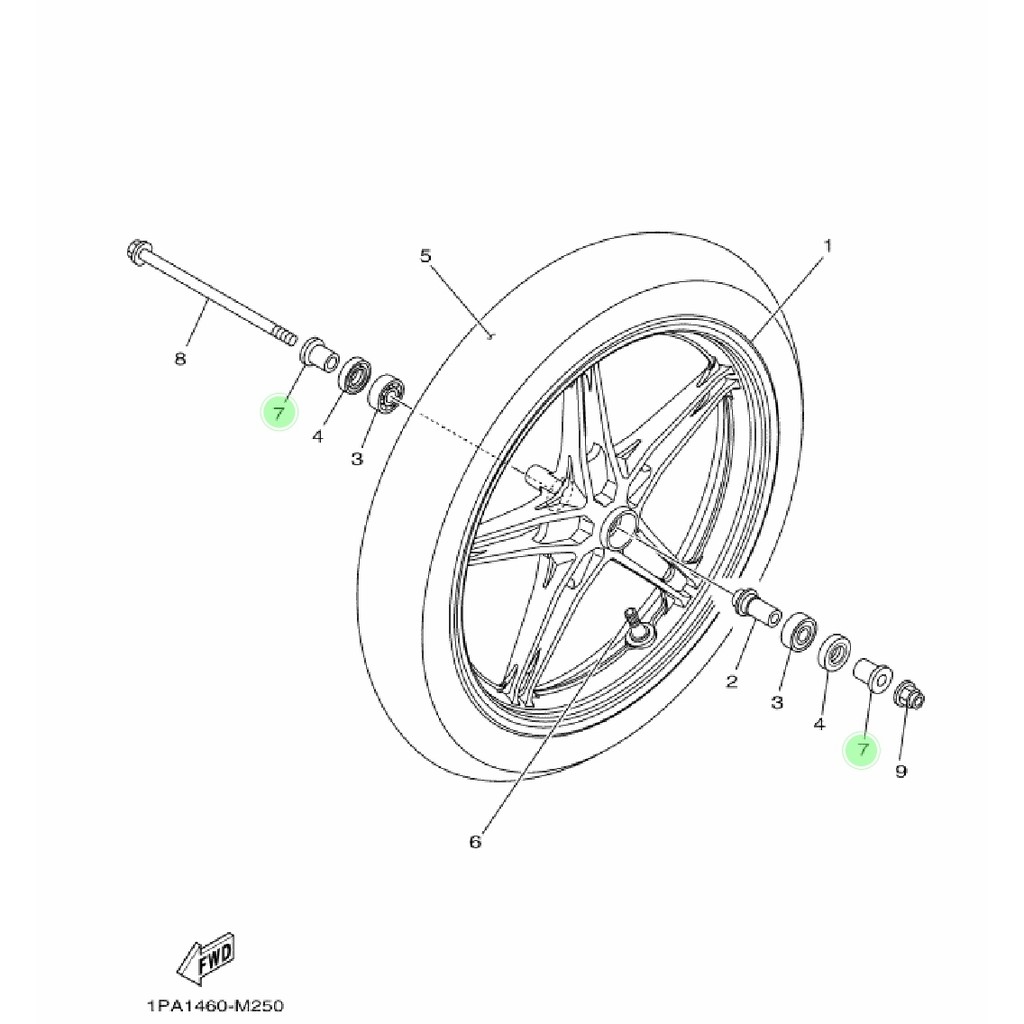 COLLAR BUSH BOSH BOS RODA DEPAN KANAN ATAU KIRI VIXION NEW BK8 NVL NVA ADVANCE ORIGINAL 1PA-F5186-00