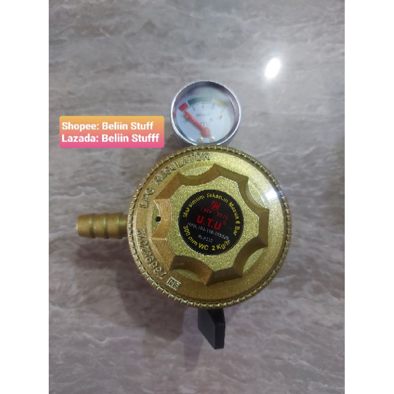 Regulator Tekanan Rendah Merek UTU tipe RLP-532/ Kepala Gas + Ampere Meter Rumah Tangga