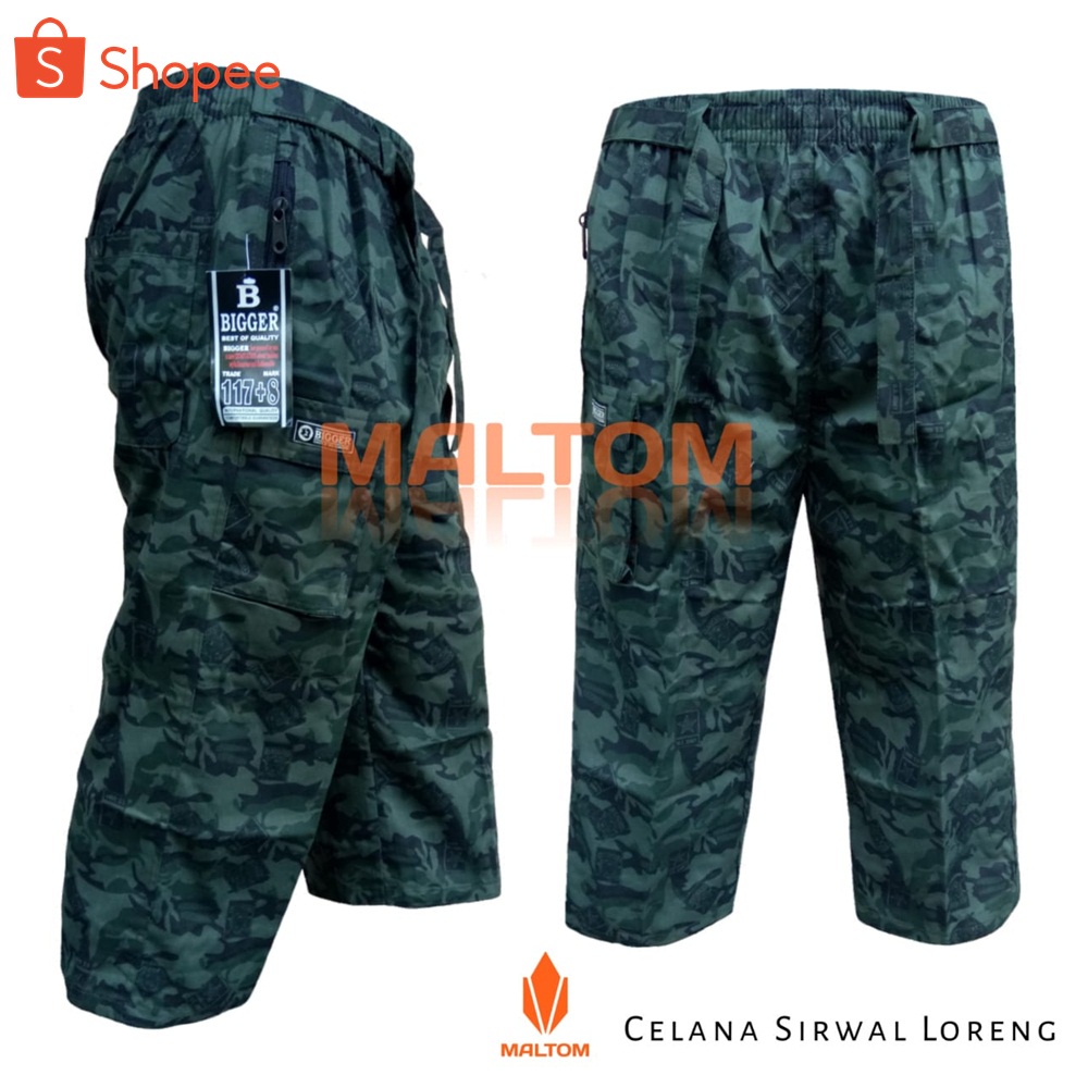 Celana Sirwal Pangsi Katun Sogo Motif Abstrak Loreng Army Jumbo Dewasa Pria