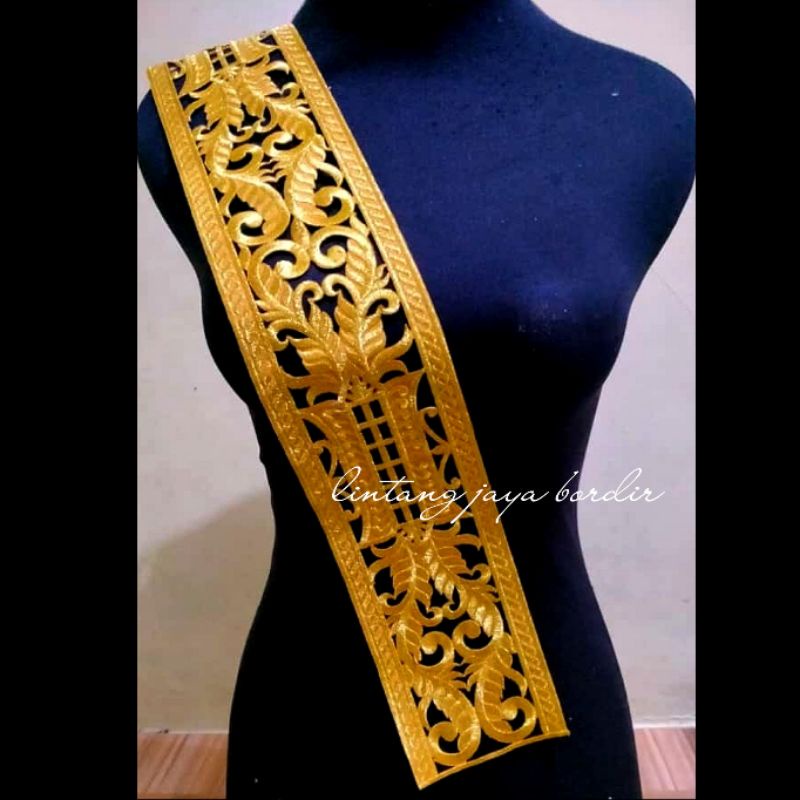 renda bordir aplikasi obi atau aksesories tari tradisional/ obi aceh