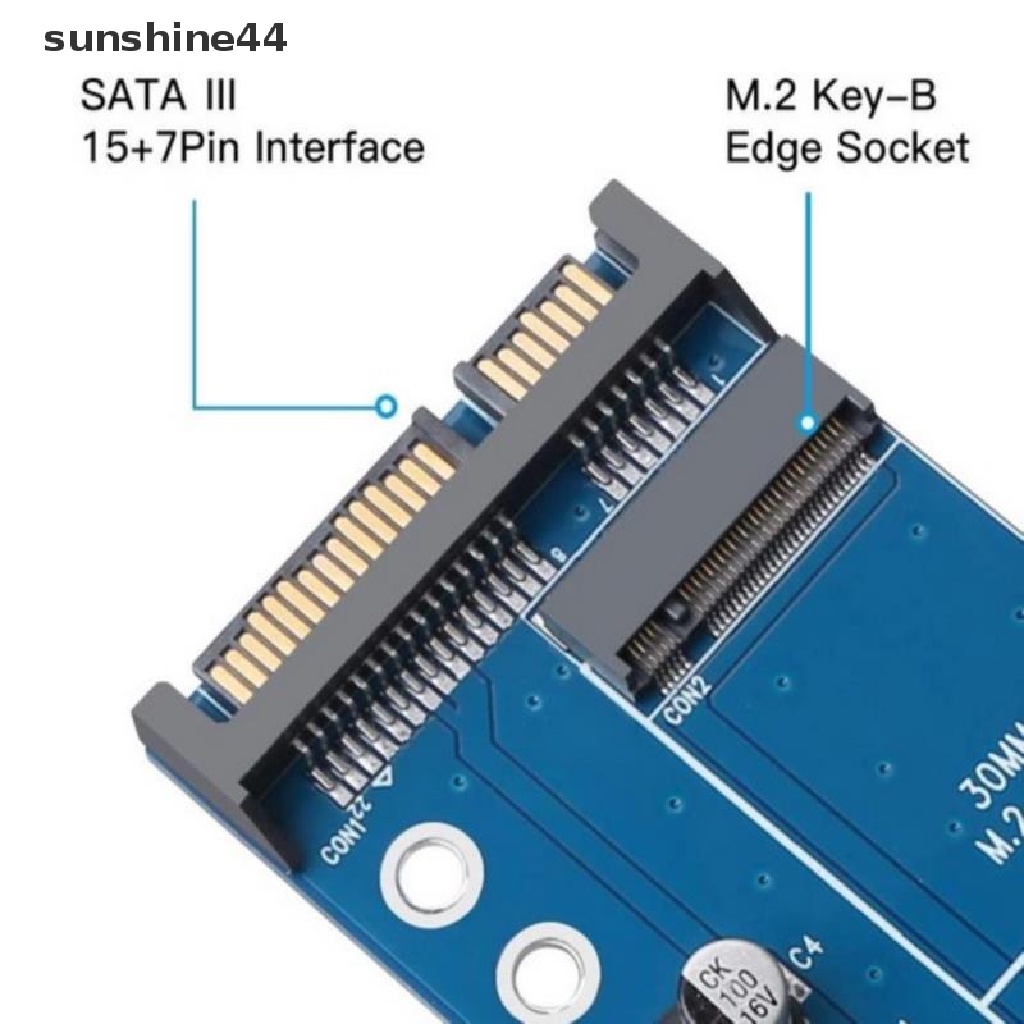 Sunshine Kartu Adapter Converter SATA Ke M2 NGFF SSD M.2 Ke SATA 3 III