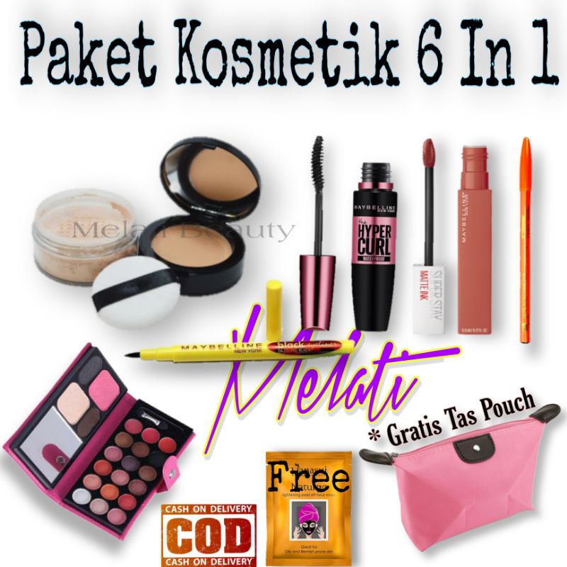 Paket Kosmetik Maybelline / Makeup Kecantikan / Paket Kosmetik / Kosmetik / Kosmetik Murah / Paket Maybelline / Bedak Tabur