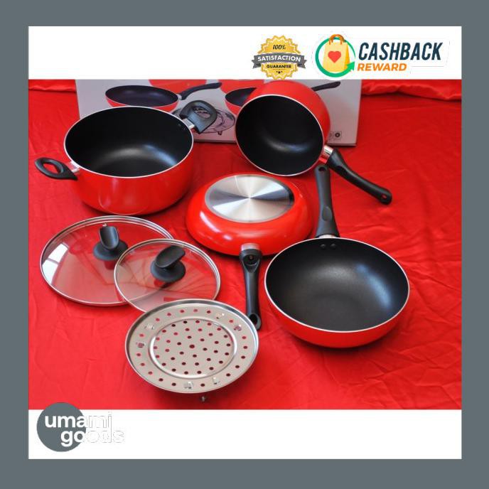 Iluva 7Pcs Non Stick Cookware Set Teflon Panci Wajan Funan.Digitalife