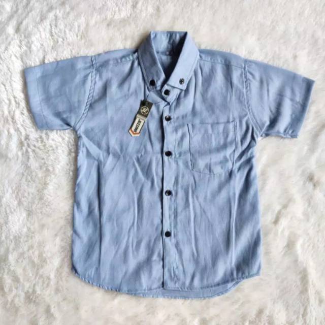 Hem kemeja polos anak lengan pendek size 1-9 tahun