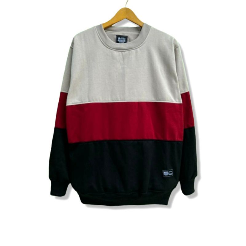 Bayar Di Tempat(COD) Sweater Crewneck Kombinasi Murah Terlaris Hight Quality Distro
