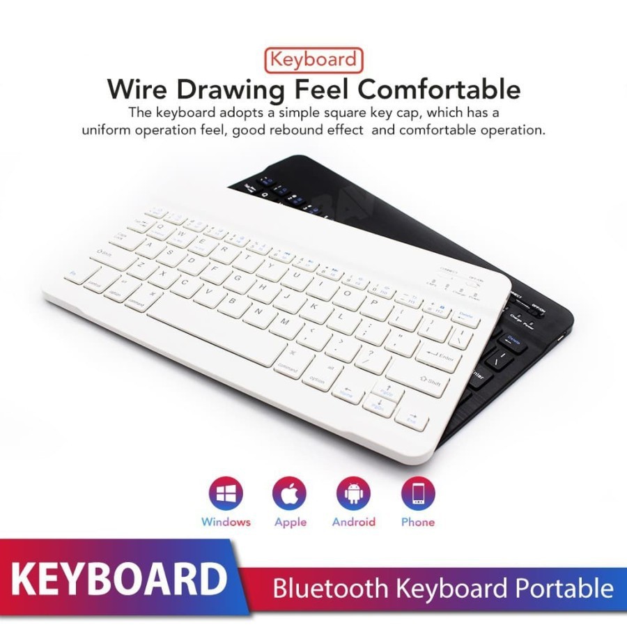 Mini Wireless Bluetooth Keyboard Slim Thin 9‘’ Design for Windows / Android / iOS / PC