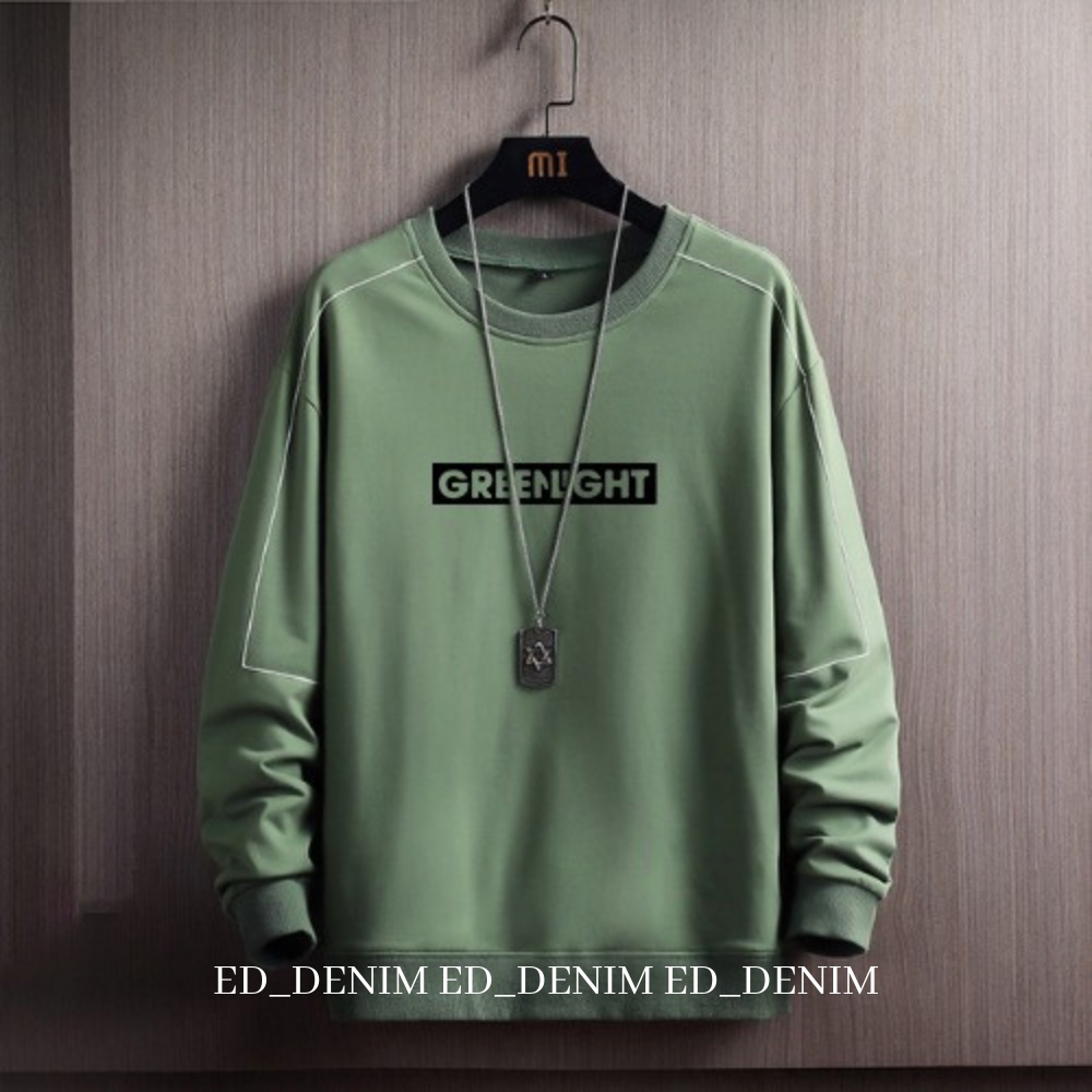 Crewneck Greenlight Pria Wanita Jumbo M L XL XXL 3XL /  Switer Cowok Terbaru / Sweater Pria Distro