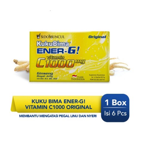 

Kuku Bima Ener-G Vit C1000 Original 6's - Minuman Berenergi Vitamin