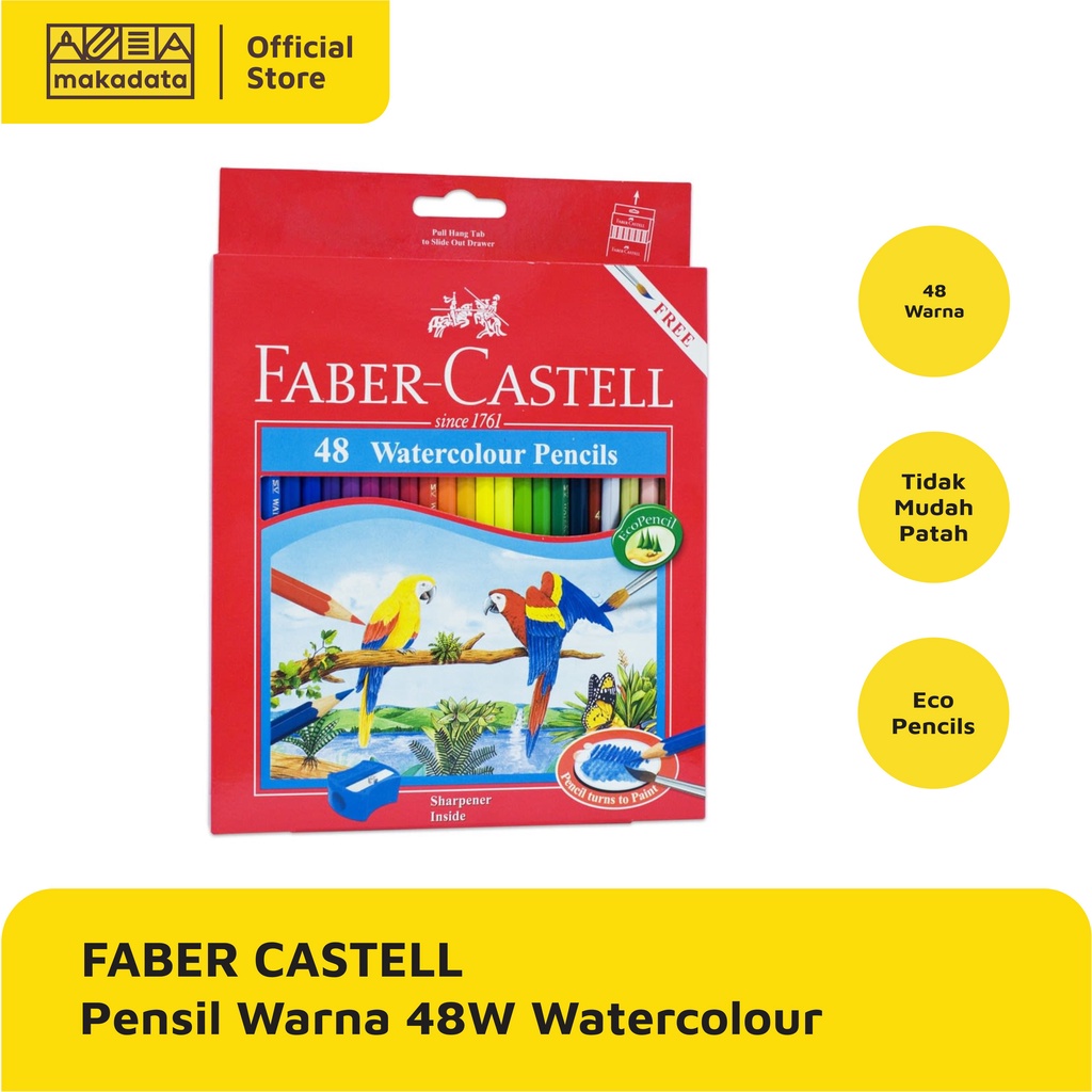 

COLOUR PENCIL / PENSIL WARNA FABER CASTELL 48 WARNA WATERCOLOUR MURAH