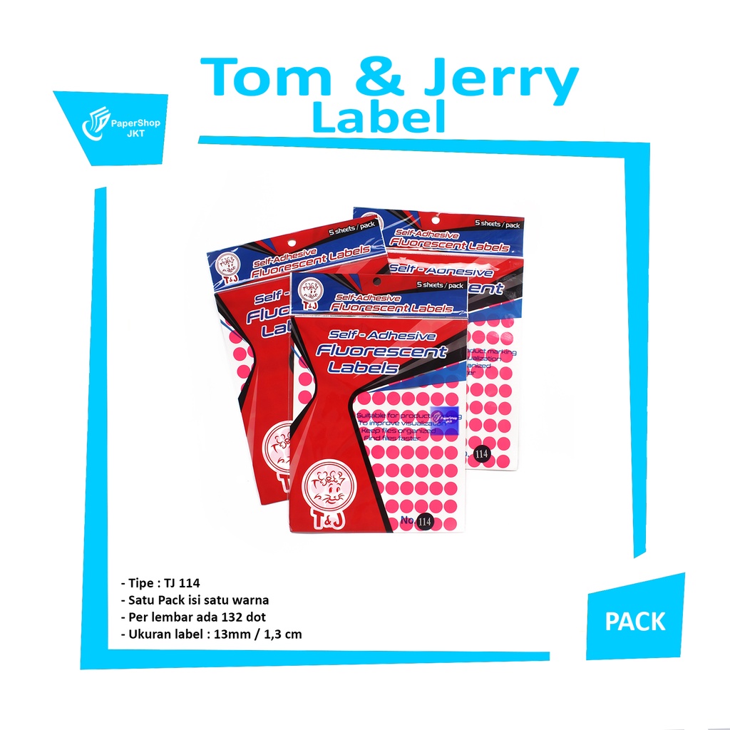 

TOM & JERRY - Label Color 114 - Warna Pink - Pad