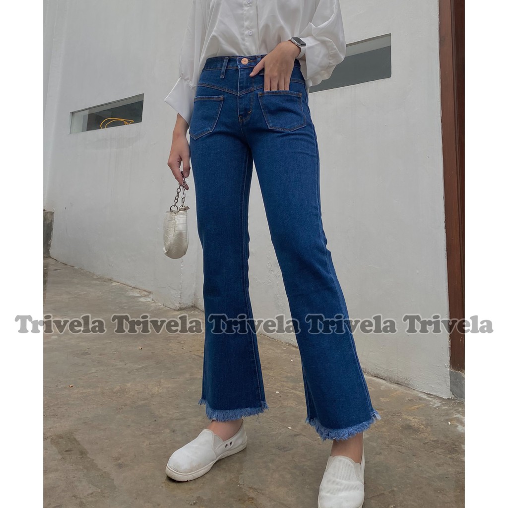 Fiona Cullotes Jeans Highwaist / Celana Kulot Jeans Fiona Highwaist