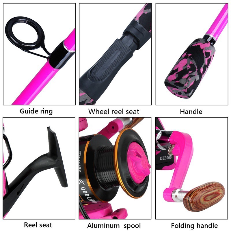Set Joran Pancing 1.8M Spinning Rod With 12BB 5.0:1 Gear Ratio Spinning Fishing Reel Rod  Combo