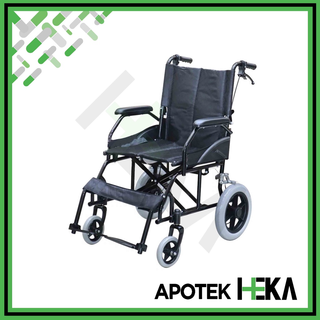 Kursi Roda Travel Lipat Wheel Chair FS 868 Black Steel GEA (SEMARANG)