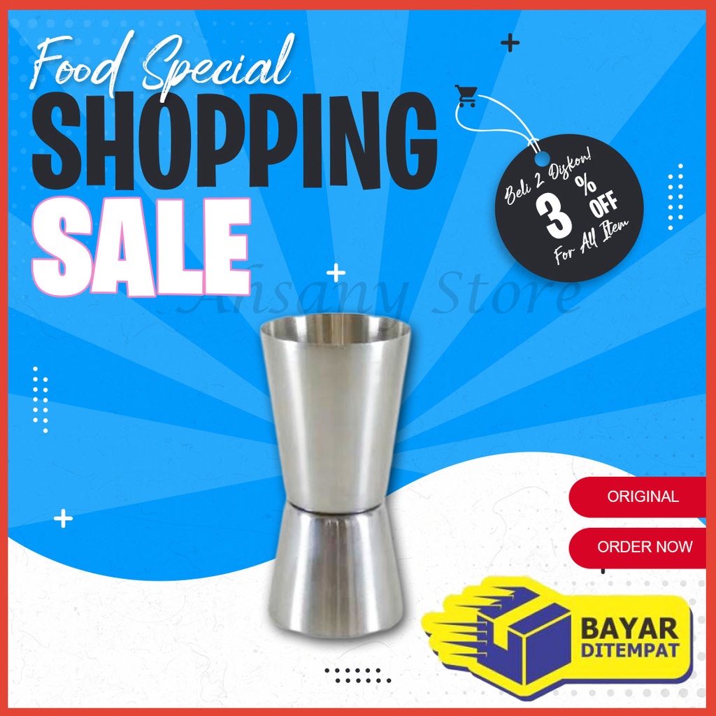 Gelas Ukur Jigger Takar Stainless