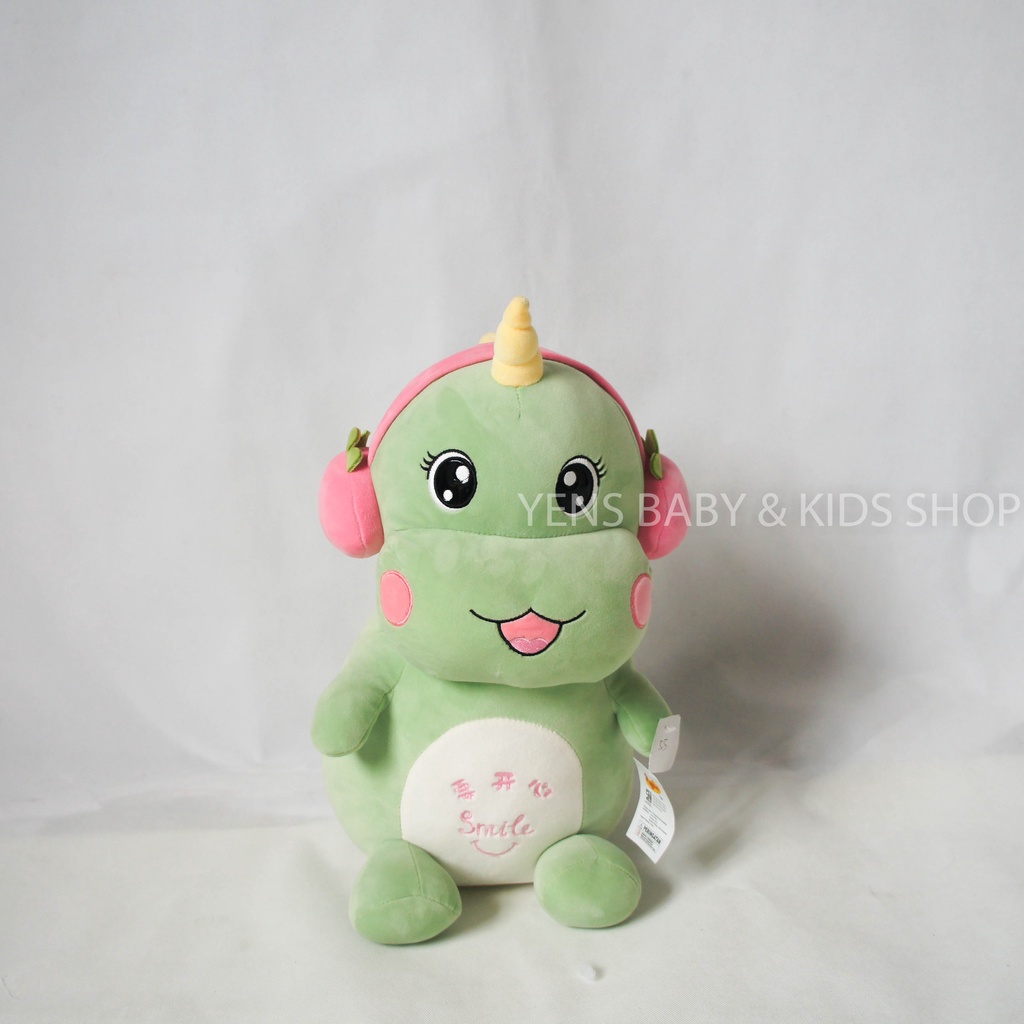 Boneka Dinosaurus DIno Earphone Headset 40cm - Mainan Boneka