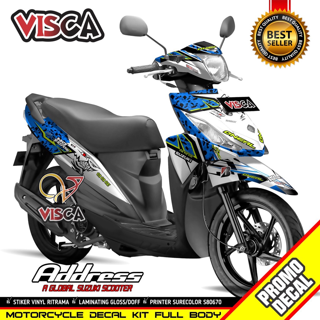 Decal Stiker Address Stiker Suzuki Address Striping Suzuki Adress Decal Address Full Body Shark