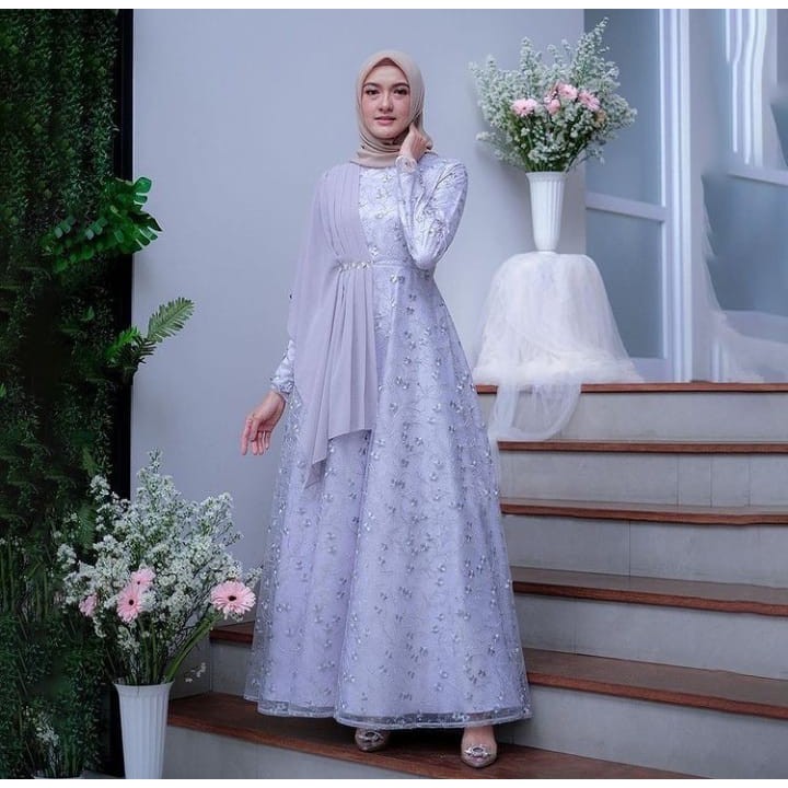 C19 Maxi Alisyah Bahan roberto cavalli lapis tile bordir asesoris motek