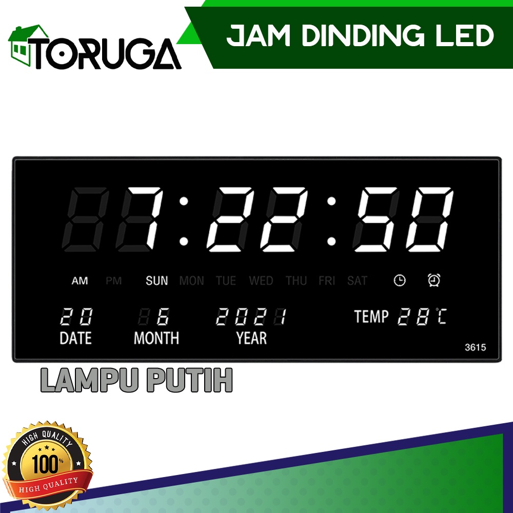 Jam Dinding Digital LED Meja Clock 3615 Merah Hijau - Fitur Kalender