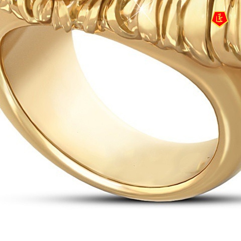 [Ready Stock]Hip Hop Domineering Lion Gold Ring