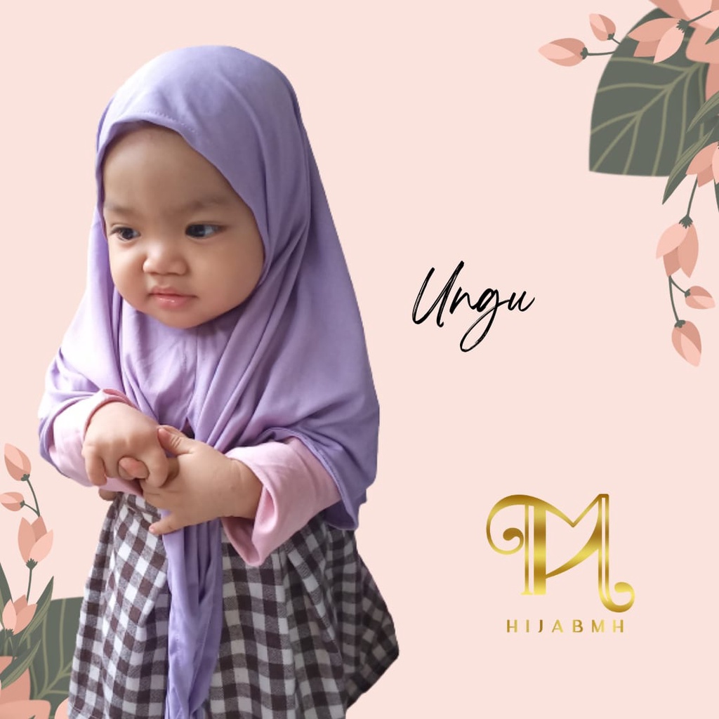 jilbab anak / segitiga instan / JAHIT DI DAGU / 1-3 tahun / jilbab bayi / jilbab instan / KHUMAIRA