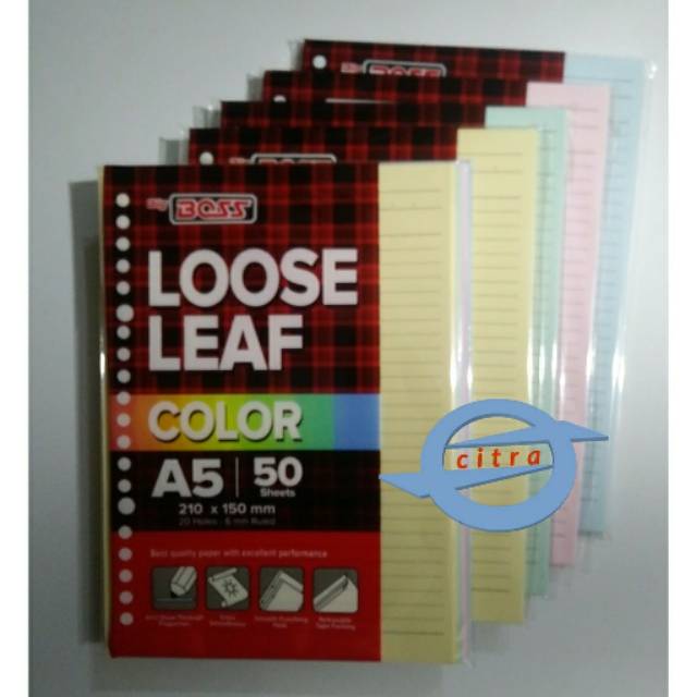 

Isi binder A5 warna Bigboss isi 50 lbr